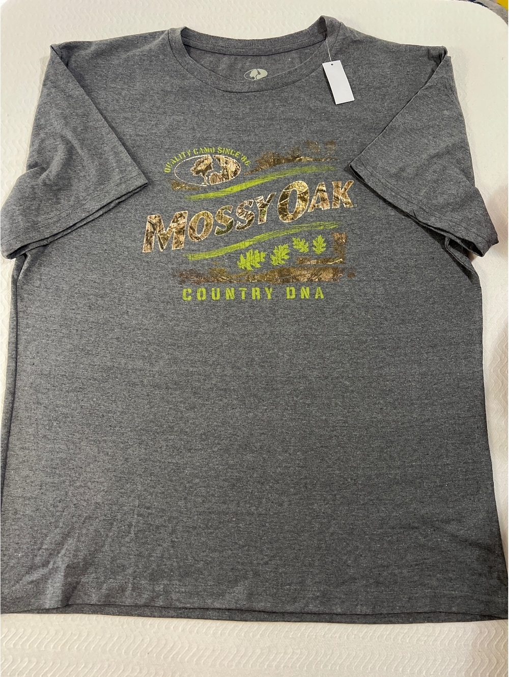 Mossy Oak Men's Short Sleeve T-Shirt Gray Country DNA Graphic